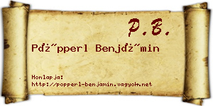 Pöpperl Benjámin névjegykártya
